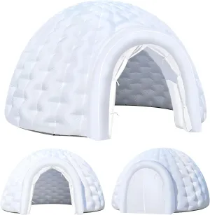 OZIS Outdoor Portable Inflatable Igloo Dome Tent with Led Light & Built-in 180W Blower for Party Wedding Event Camping (16Ft Diameter, 10Ft Height)