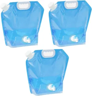 PartyKindom 3pcs Outdoor Water Bucket Camping Water Bag 5l Collapsible Storage Carrier