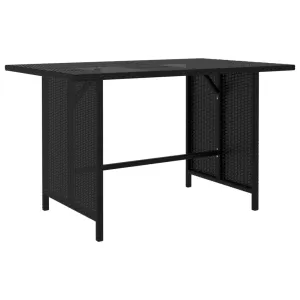 Patio Dining Table Black 43.3"x27.6"x25. 6"Poly Rattan