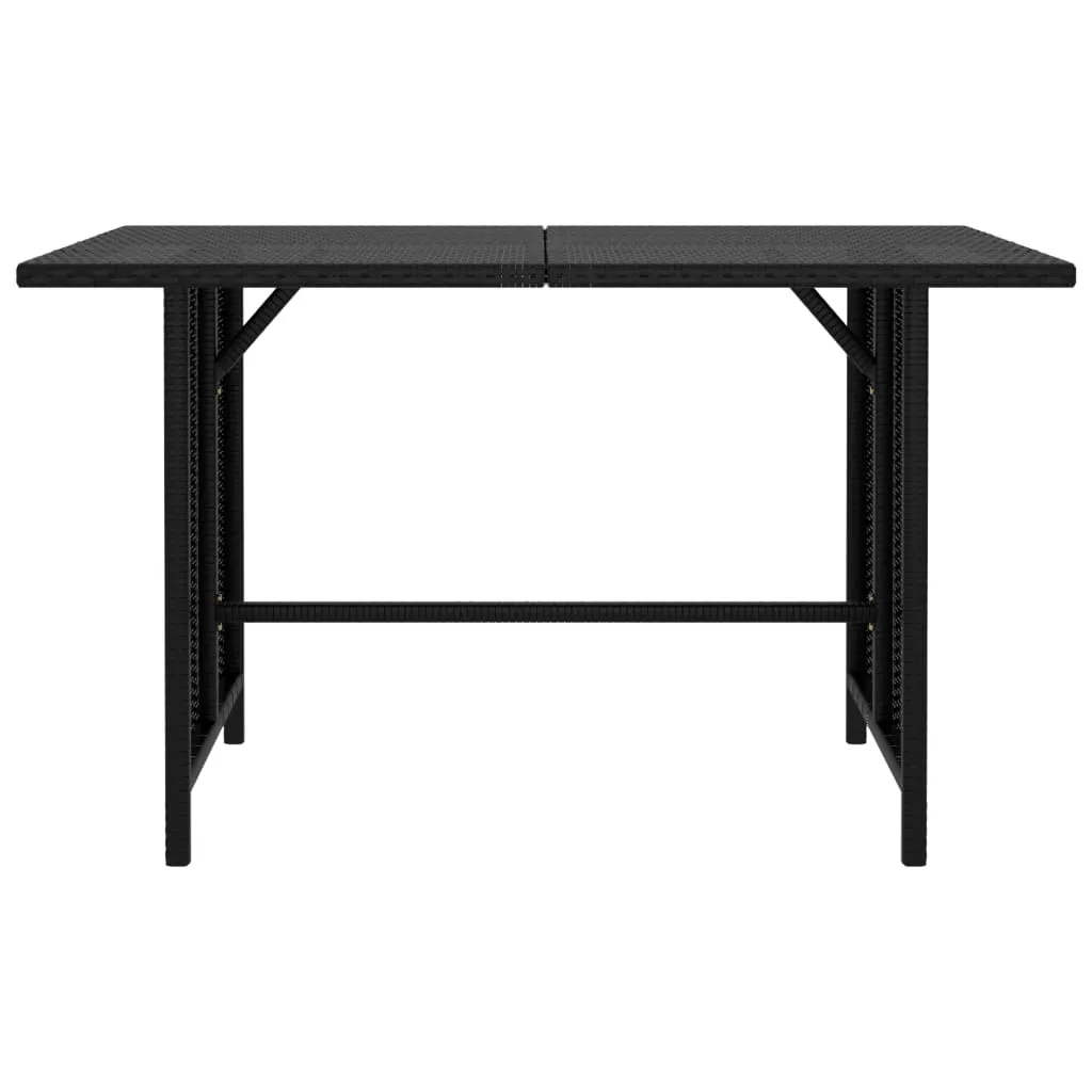 Patio Dining Table Black 43.3"x27.6"x25. 6"Poly Rattan