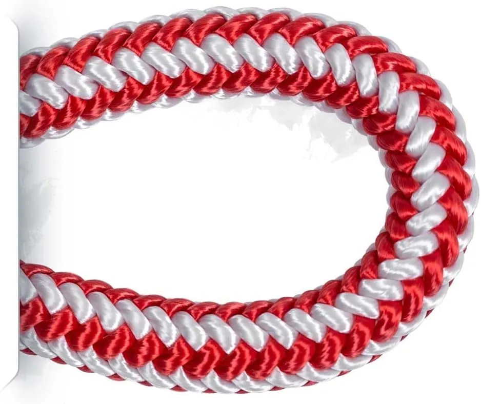 Pelican Rope 16-Strand 1/2 in (12.7 mm) Arborist-16™ Arborist Rope - 7000 lb MBS - Static Climbing Rope - Rescue Operations - High Visibility - 150 ft - Sewn Eye - Red White - Made in The USA