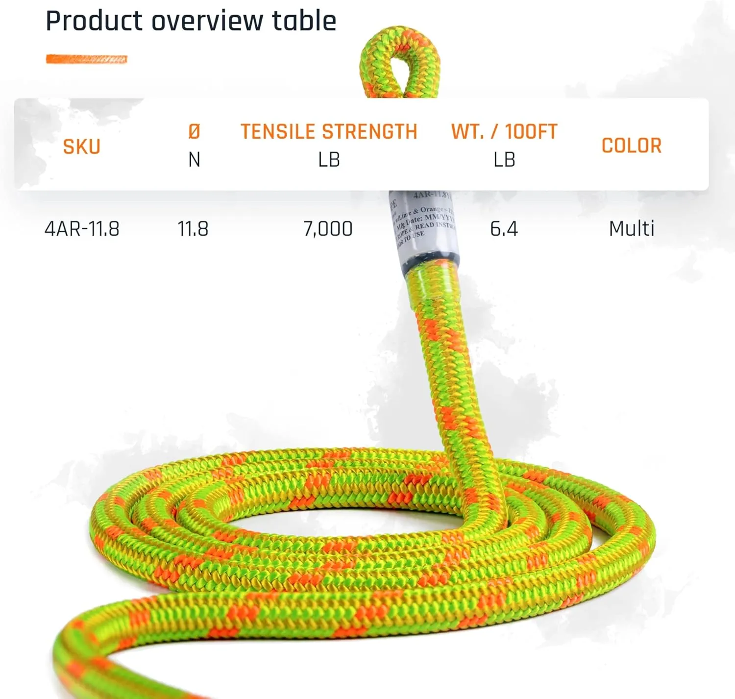 Pelican Rope Arborist Rope 11.8mm x 150Ft High-Strength 24-Strands Static Climbing Rope | 5,400 lb Strength for Tree Climbing, Pulling, Outdoors & Swing | Made in USA - Red, Tight Spliced Eye