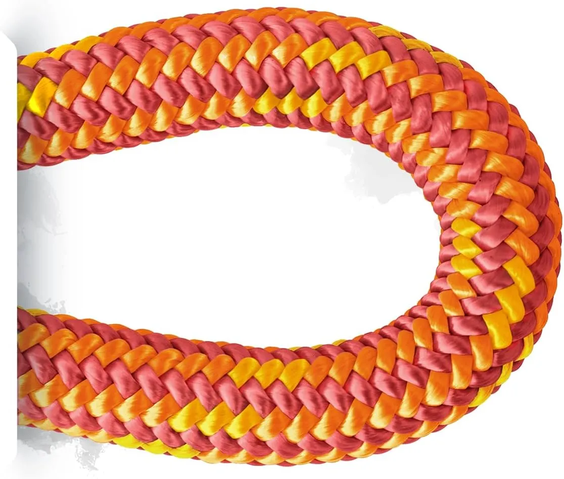 Pelican Rope Arborist Rope 11.8mm x 150Ft High-Strength 24-Strands Static Climbing Rope | 5,400 lb Strength for Tree Climbing, Pulling, Outdoors & Swing | Made in USA - Red, Tight Spliced Eye