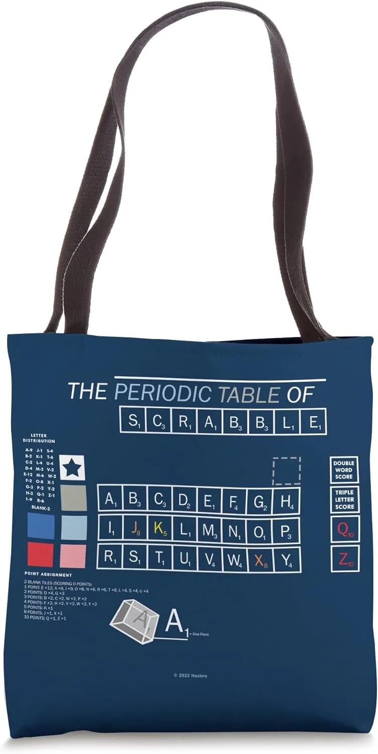 Periodic Table of Scrabble Tote Bag