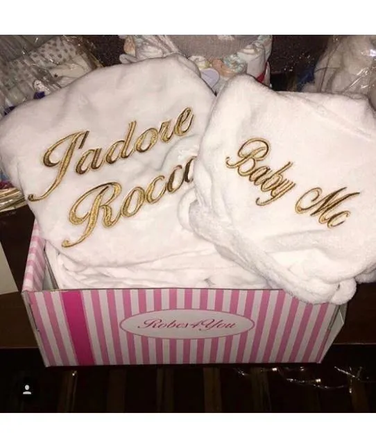 Personalised Mommy and Baby Robe including gift boxed