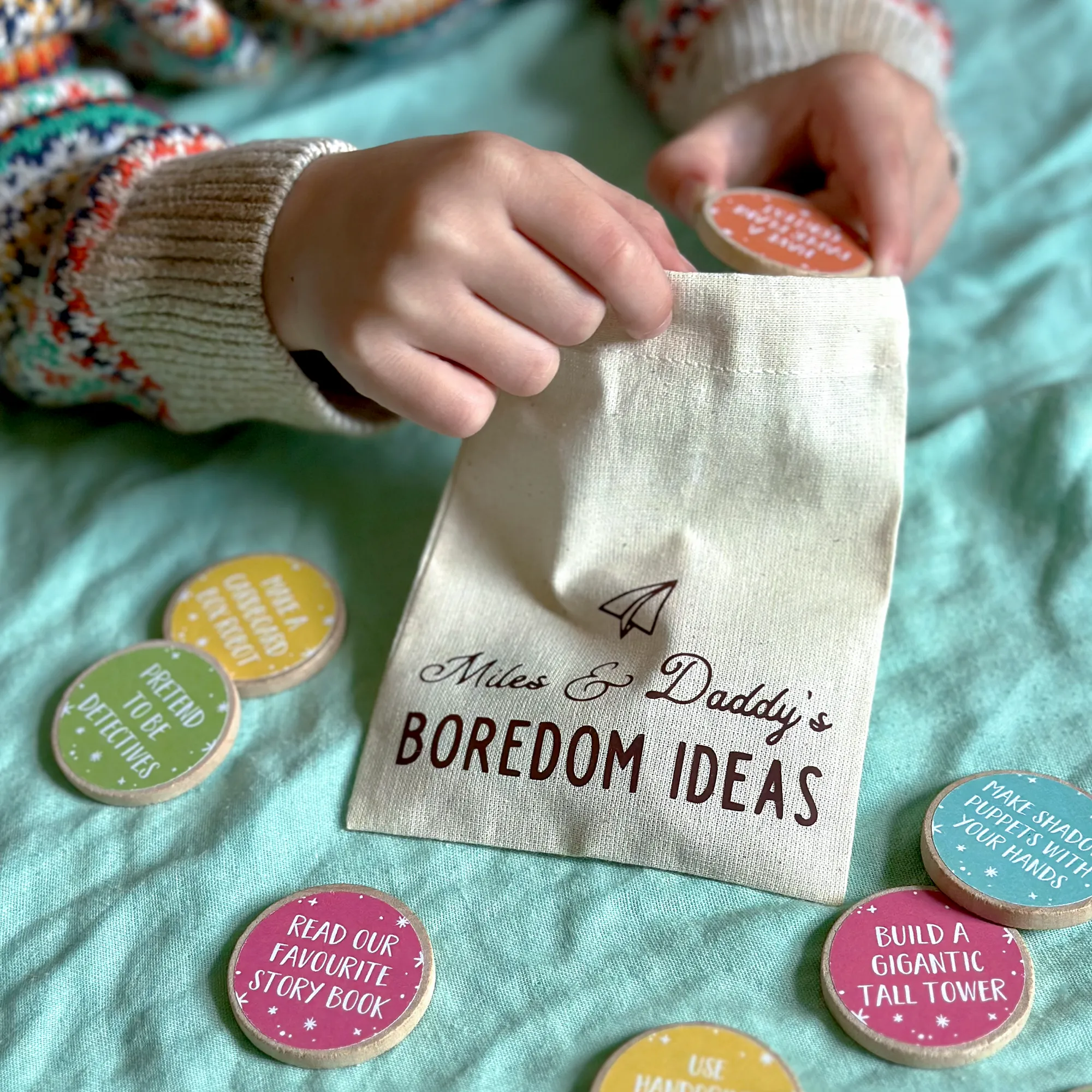 Personalised Mummy And Me Boredom Ideas Bag