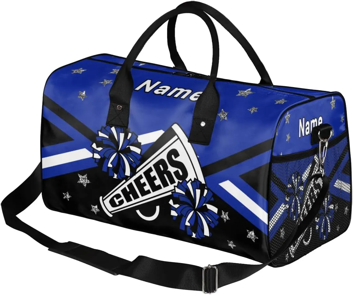 Personalized Cheer Bag Custom Cheerleader Bag with Name Customized Gym Bag Sport Travel Duffel Bag for Women, Dark Blue Black