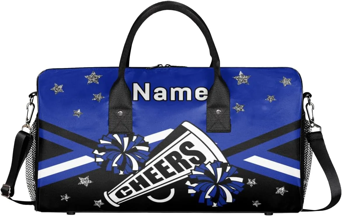 Personalized Cheer Bag Custom Cheerleader Bag with Name Customized Gym Bag Sport Travel Duffel Bag for Women, Dark Blue Black