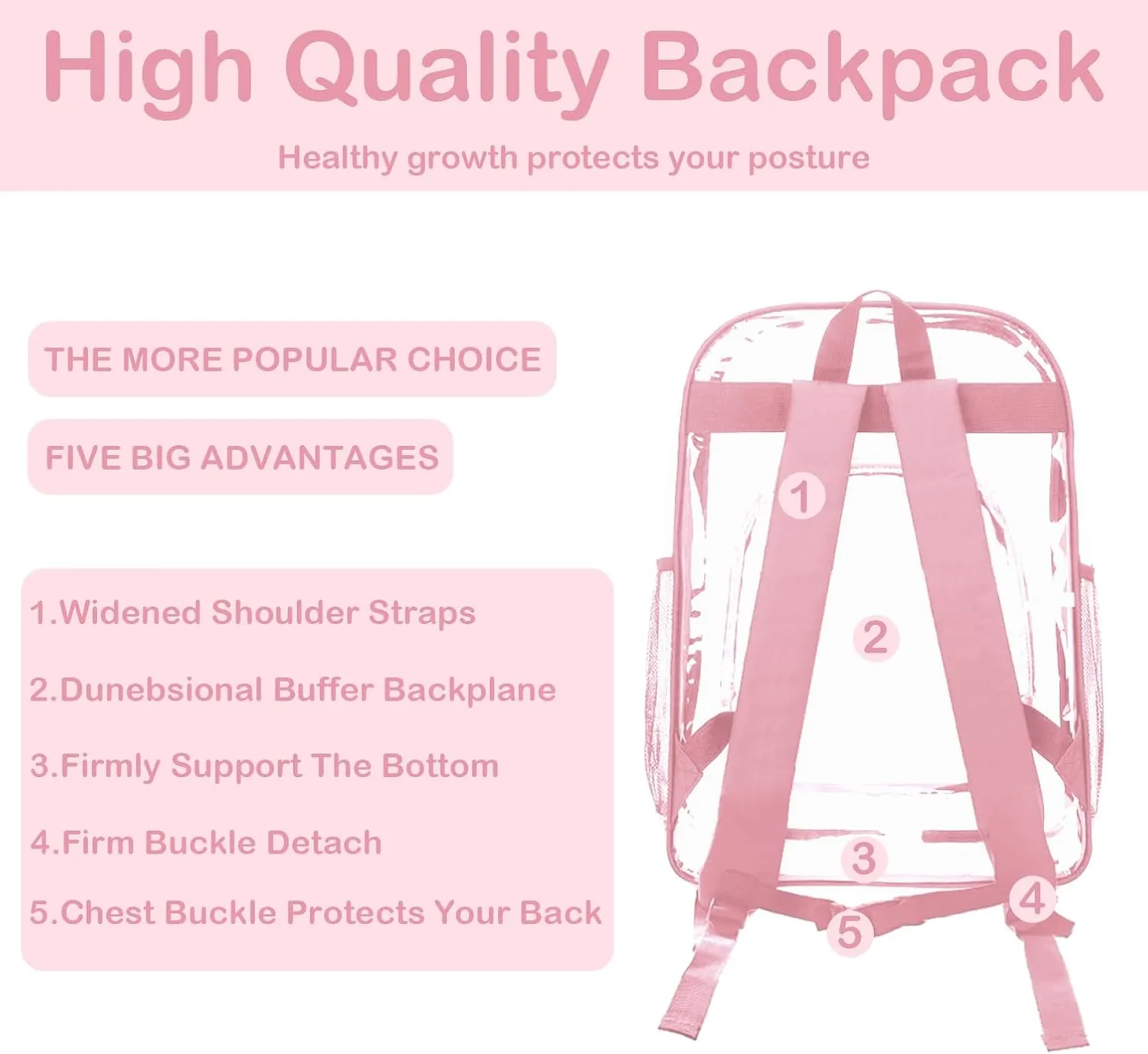 Personalized Clear Backpacks with Name, Custom Mermaid Clear Backpack for Gifts, with Reinforced Strap & Large Capacity PVC Transparent Waterproof Backpacks for Travel Camping Work
