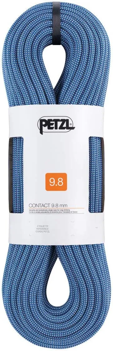 PETZL Contact Rope - 9.8 mm Diameter Lightweight Single Dynamic Rope for Gym or Rock Climbing