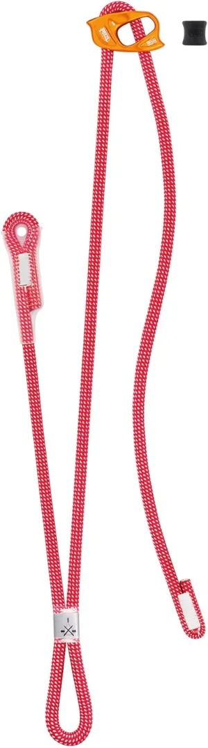 PETZL, Dual Connect Adjust, Lanyard Double Adjustable for Climbing and Mountaineering, Red, One Size, Unisex-Adult
