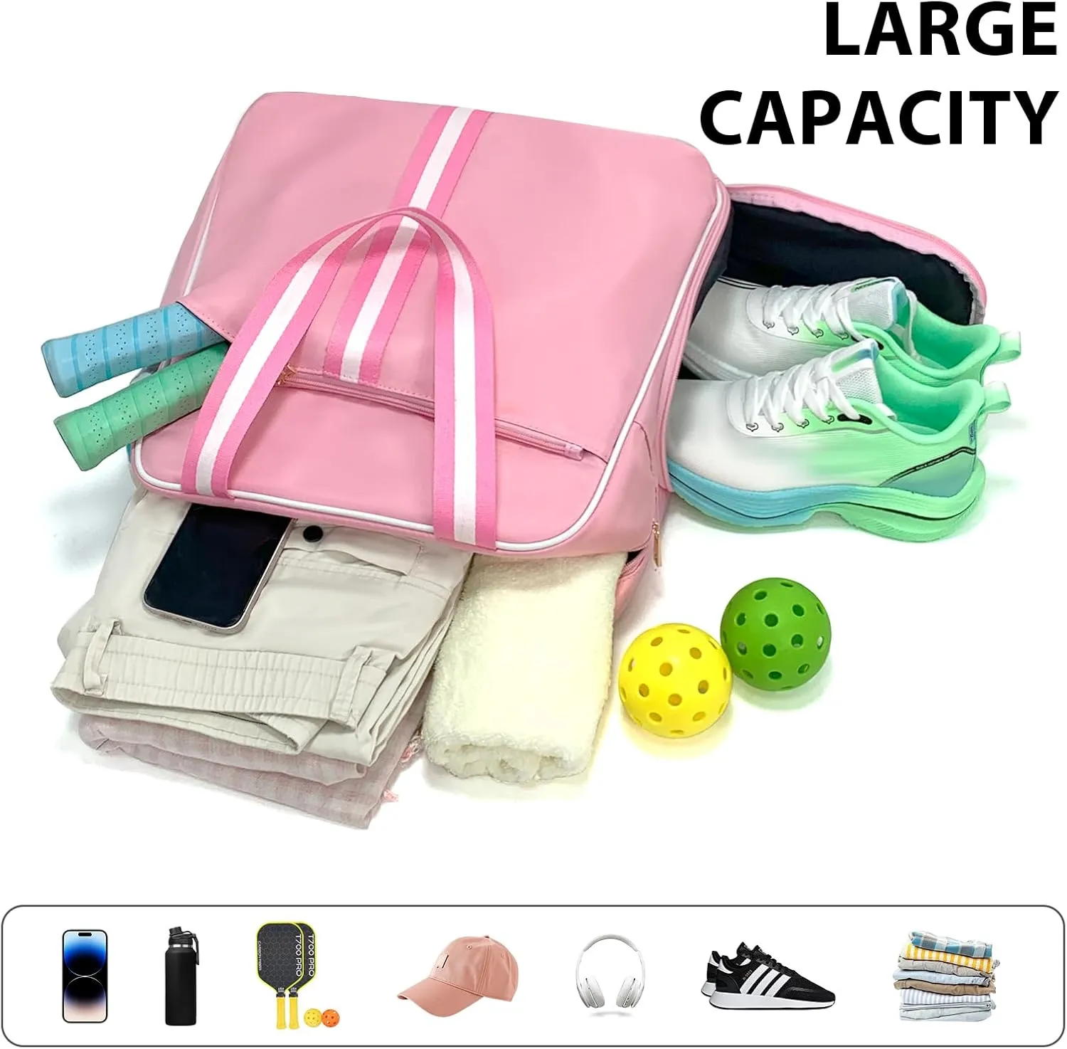 Pickleball Bag, Pickleball Backpack for Women & Men, Pickleball Tote Bag with Shoes Compartment