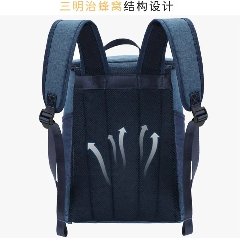 Picnic Bag Double Shoulder Outdoor Picnic Bag Large Frozen Ice Bag Insulation Bag Picnic Backpack(2)