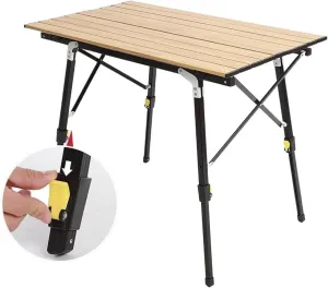 Picnic Folding Table Portable Camping Table Height Adjustable Aluminium Alloy Outdoor Folding Tales Backpacking BBQ Picnic Furniture Foldable Camping Table Portable Camping Table