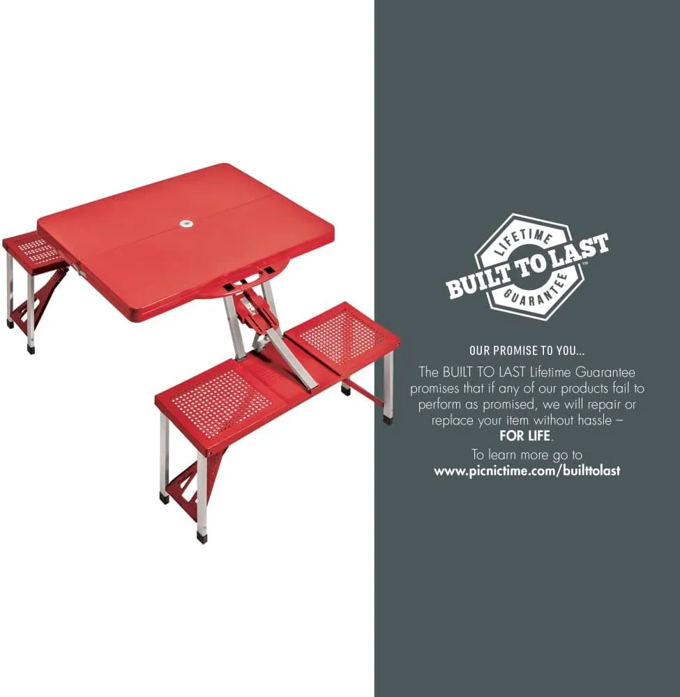 PICNIC TIME NCAA North Carolina Tar Heels Folding Picnic Table - Camping Table - Outdoor Table with Umbrella Hole
