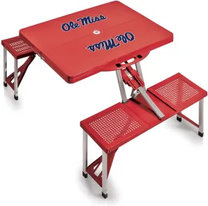 PICNIC TIME NCAA North Carolina Tar Heels Folding Picnic Table - Camping Table - Outdoor Table with Umbrella Hole