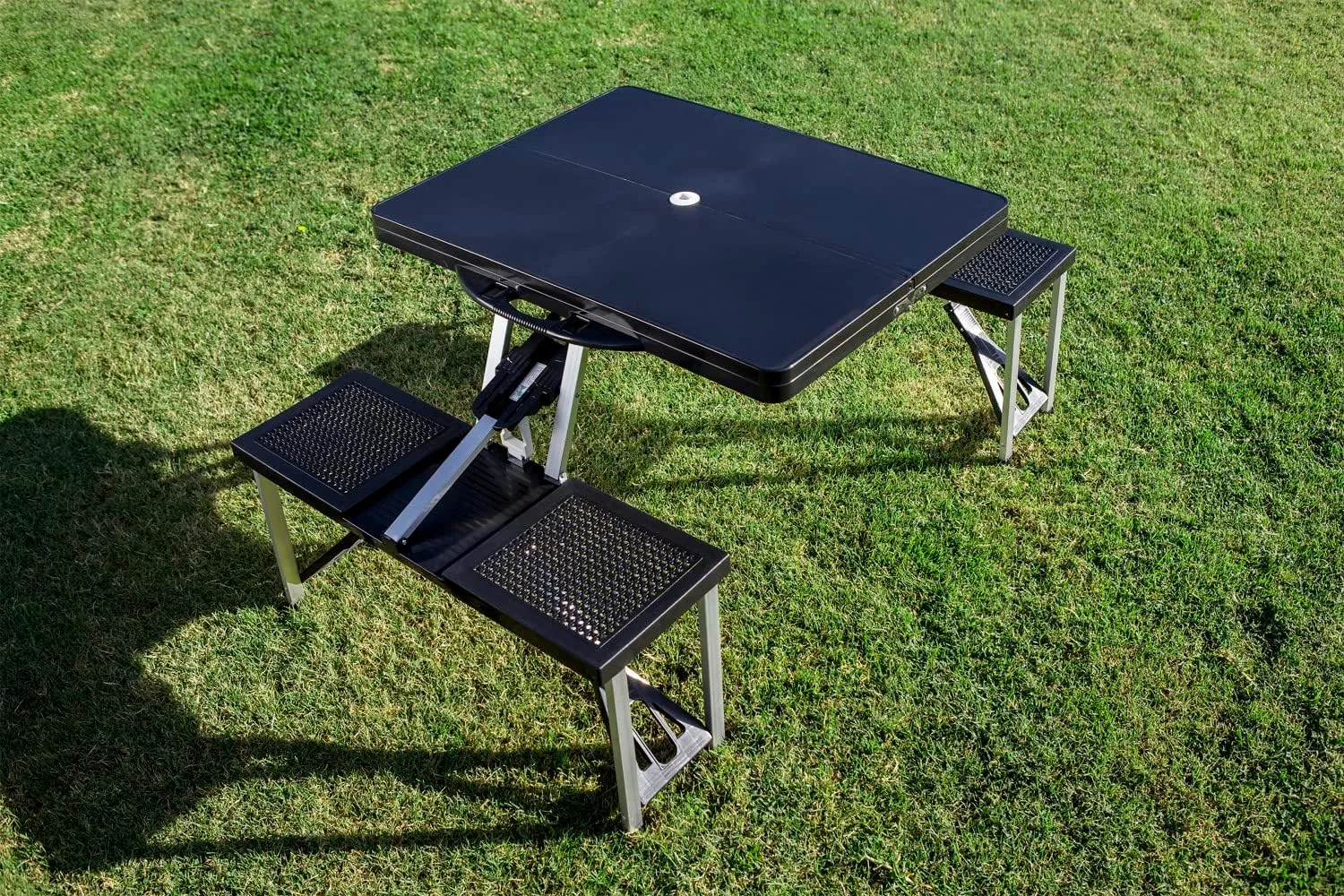 PICNIC TIME NCAA North Carolina Tar Heels Folding Picnic Table - Camping Table - Outdoor Table with Umbrella Hole
