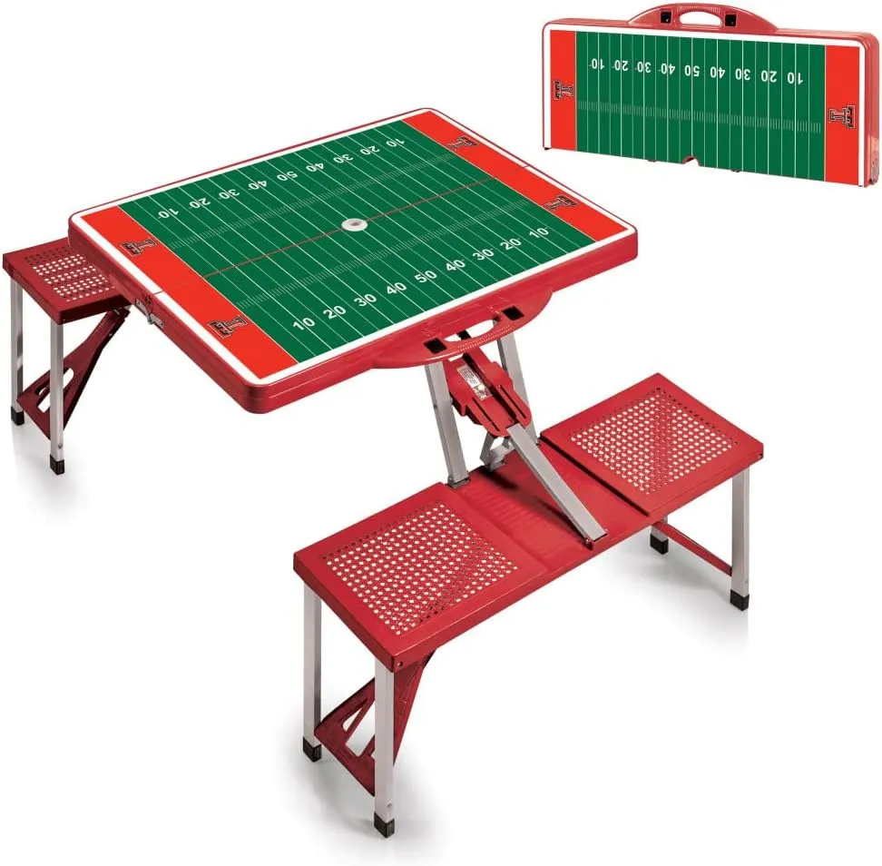 PICNIC TIME NCAA North Carolina Tar Heels Folding Picnic Table - Camping Table - Outdoor Table with Umbrella Hole