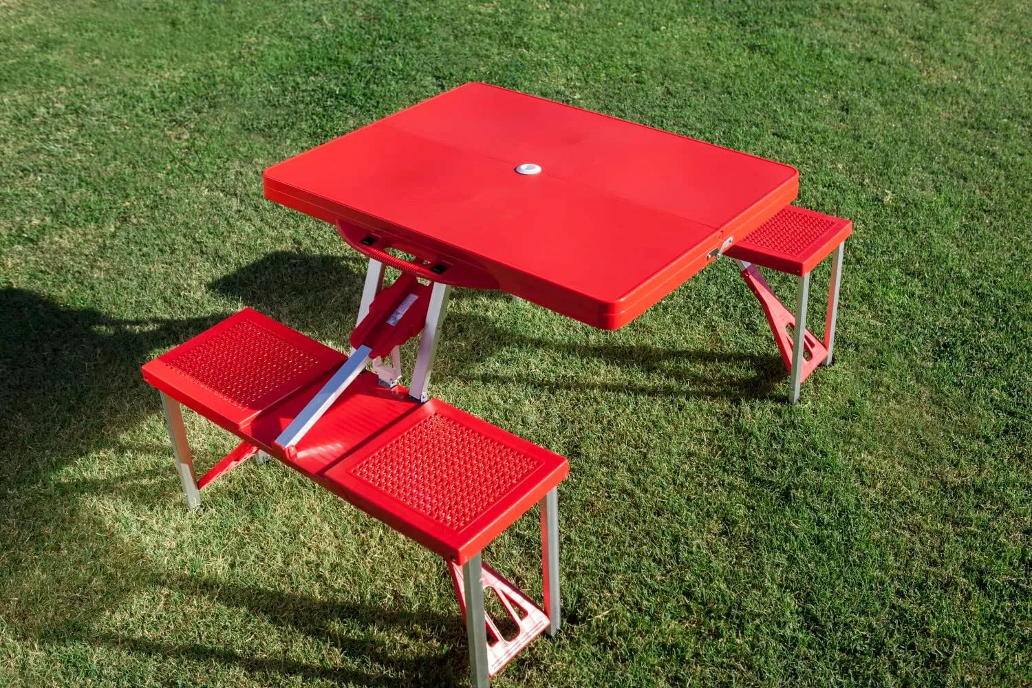 PICNIC TIME NCAA North Carolina Tar Heels Folding Picnic Table - Camping Table - Outdoor Table with Umbrella Hole