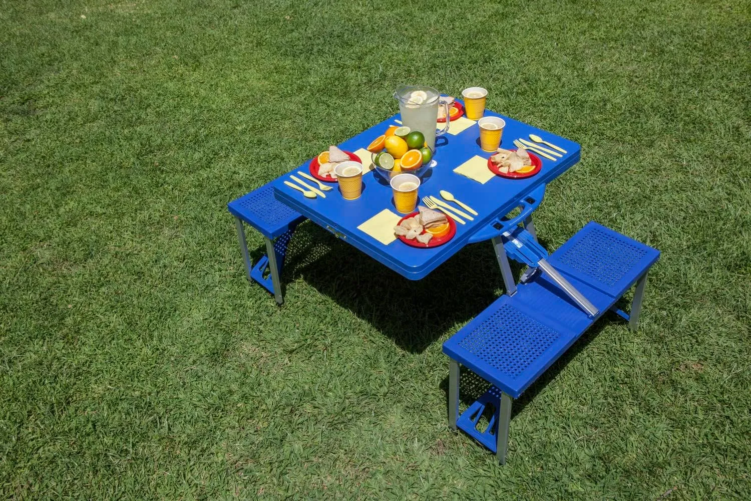 PICNIC TIME NCAA North Carolina Tar Heels Folding Picnic Table - Camping Table - Outdoor Table with Umbrella Hole
