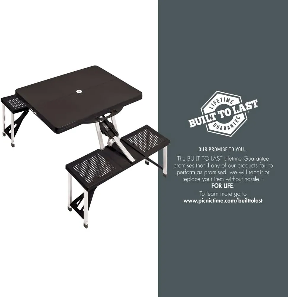 PICNIC TIME NCAA North Carolina Tar Heels Folding Picnic Table - Camping Table - Outdoor Table with Umbrella Hole
