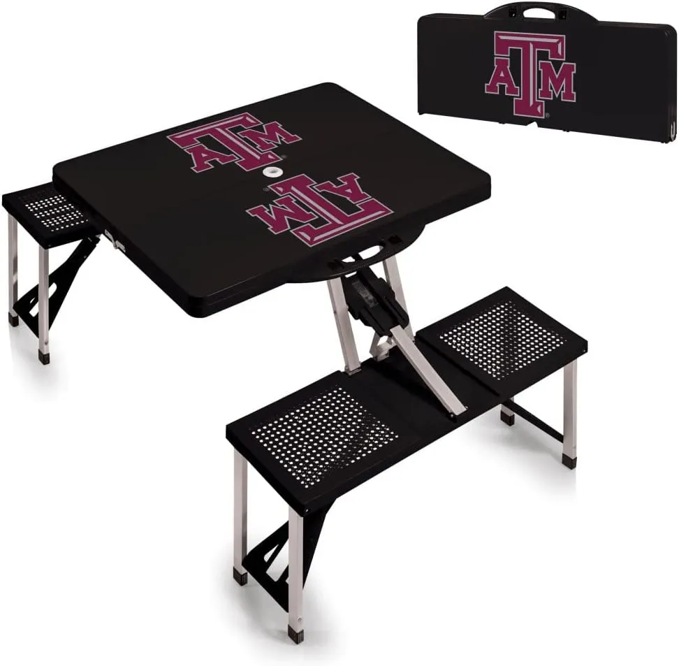 PICNIC TIME NCAA North Carolina Tar Heels Folding Picnic Table - Camping Table - Outdoor Table with Umbrella Hole