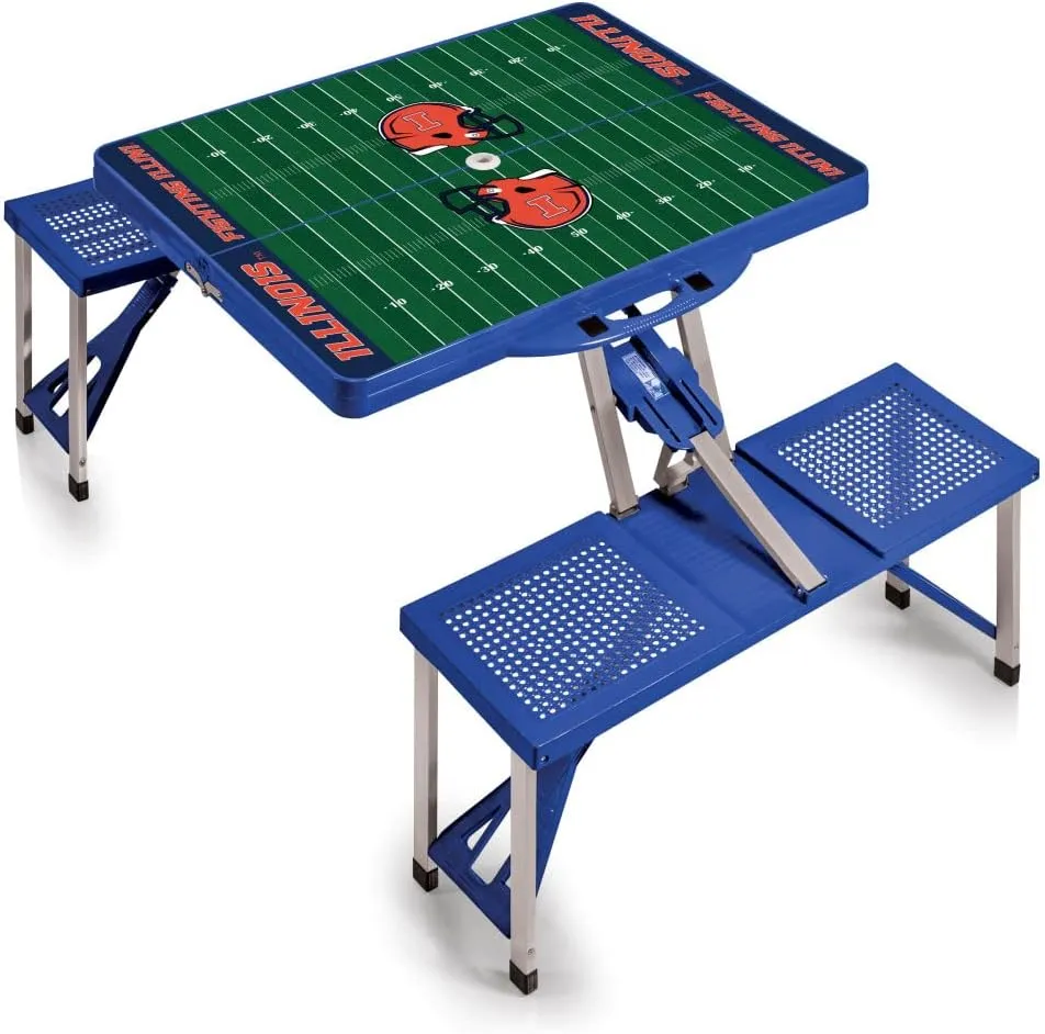 PICNIC TIME NCAA North Carolina Tar Heels Folding Picnic Table - Camping Table - Outdoor Table with Umbrella Hole