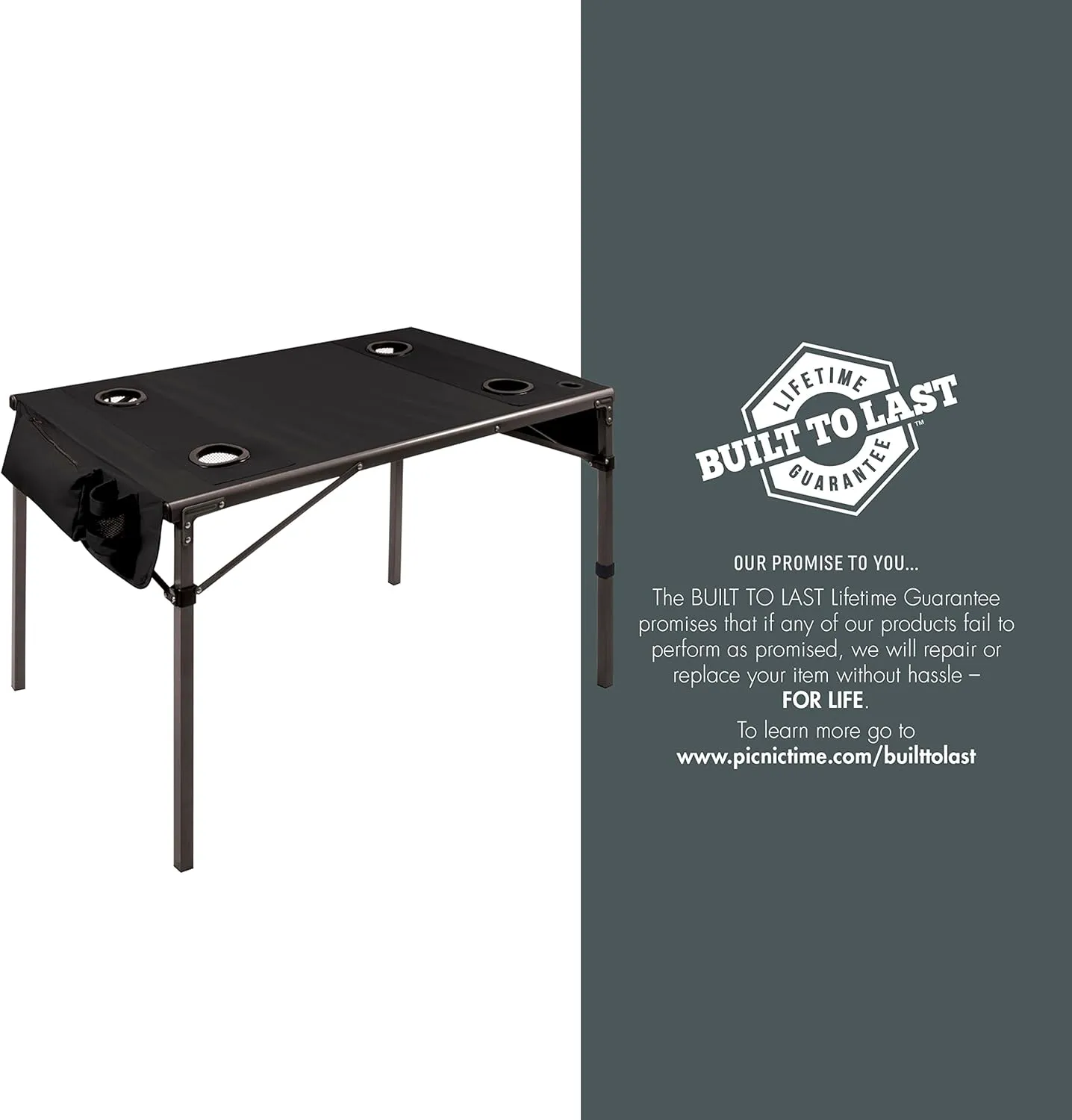 PICNIC TIME NCAA Unisex-Adult NCAA Travel Table Portable Folding Table, Camping Table, Outdoor Table with Carry Bag