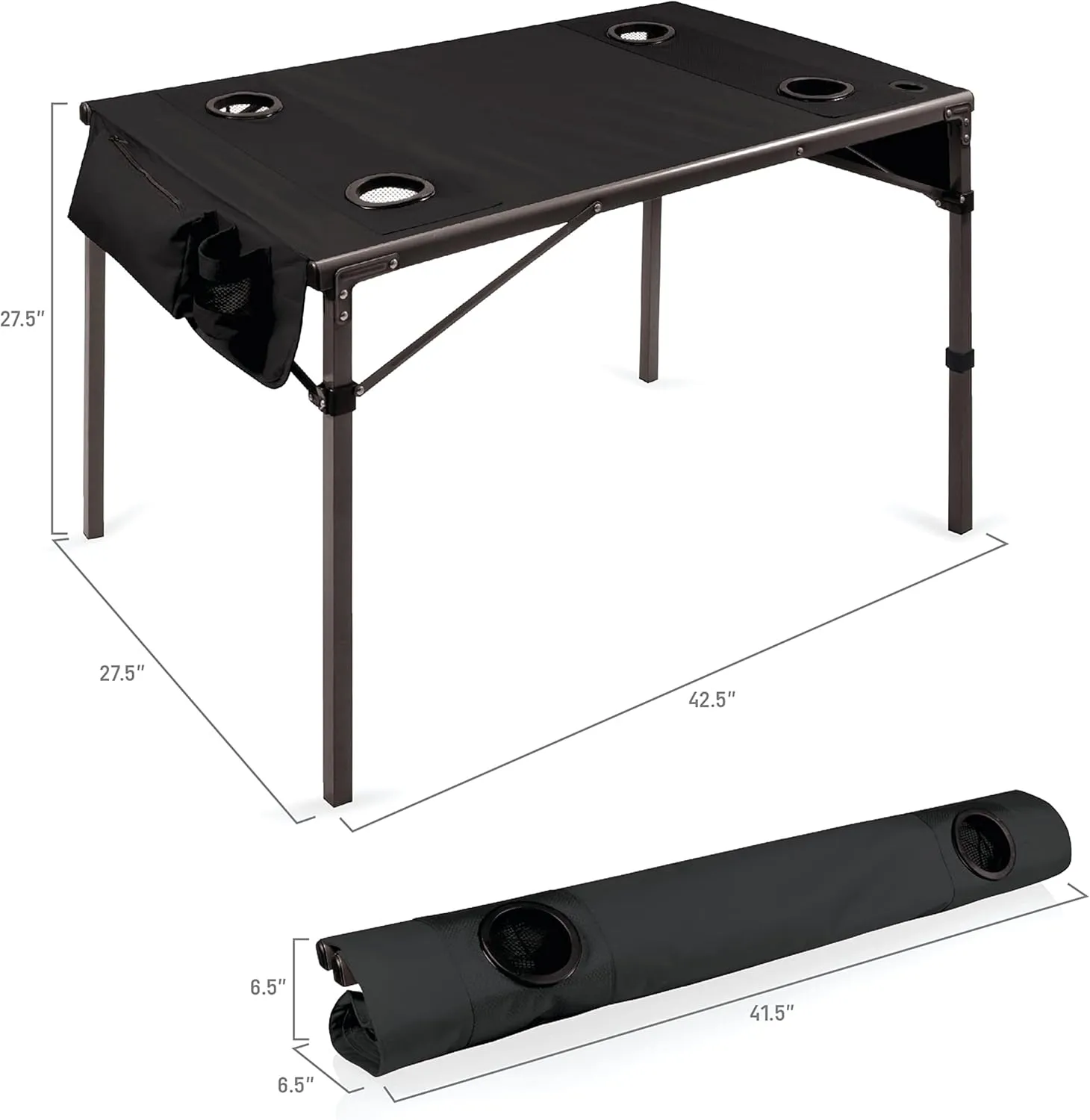 PICNIC TIME NCAA Unisex-Adult NCAA Travel Table Portable Folding Table, Camping Table, Outdoor Table with Carry Bag