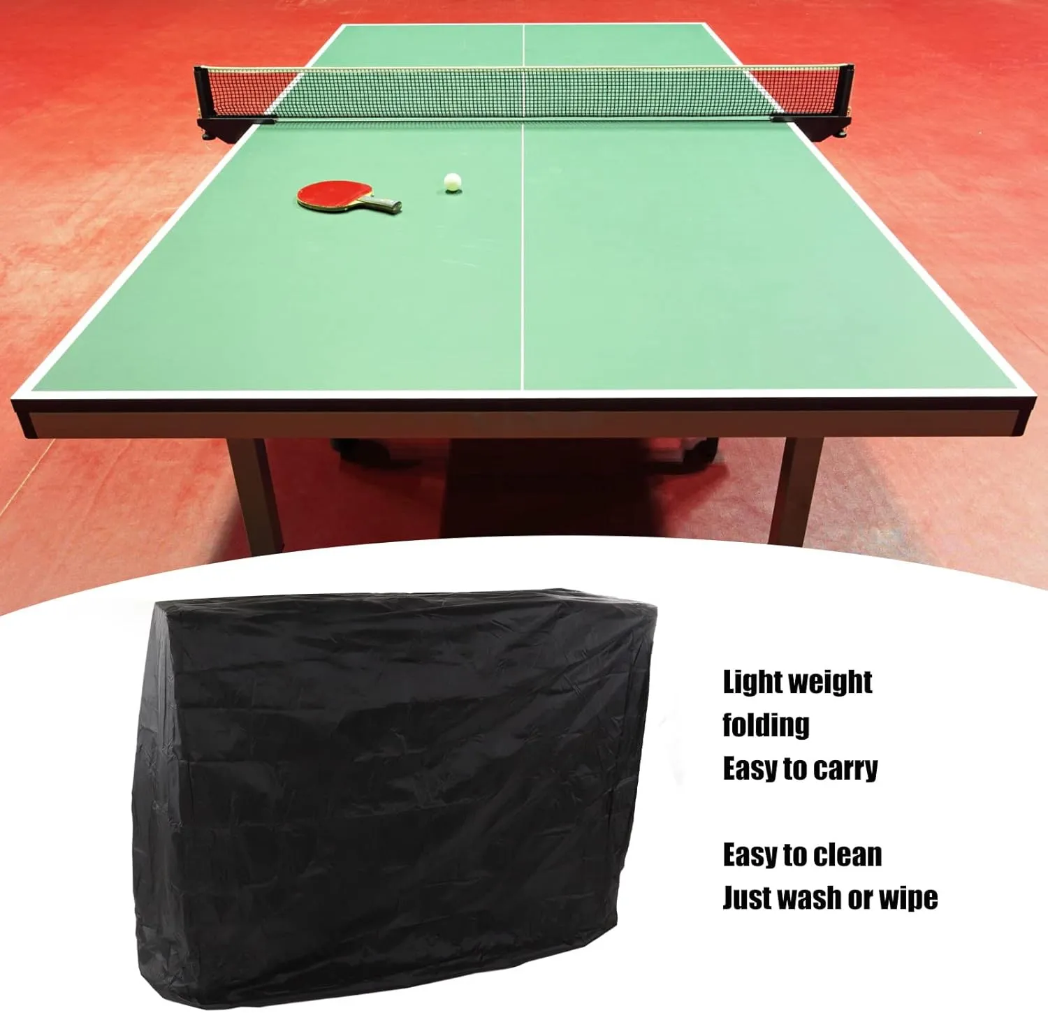 Ping Pong Table Cover, Outdoor Ping Pong Table Cover, Waterproof Table Tennis Cover, Duty and All Weather Protection Ping Pong Accessories for Outdoor Courtyard
