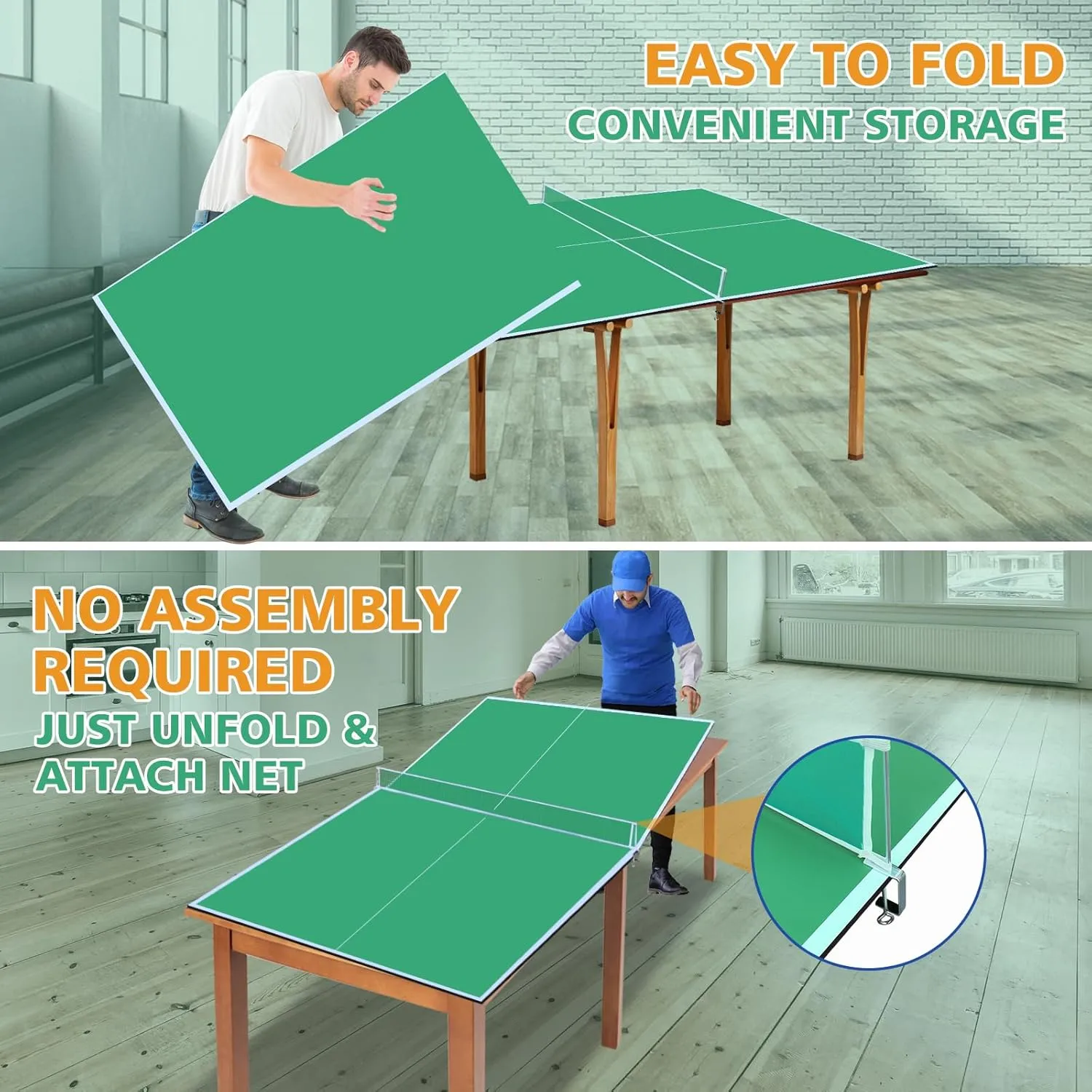 Ping Pong Table Top for Billiard Table, 7FT/8FT/9FT Foldable Table Tennis Table Topper for Pool Table, Indoor Outdoor Table Tennis Conversion Top w/Net & Premium Foam Padding
