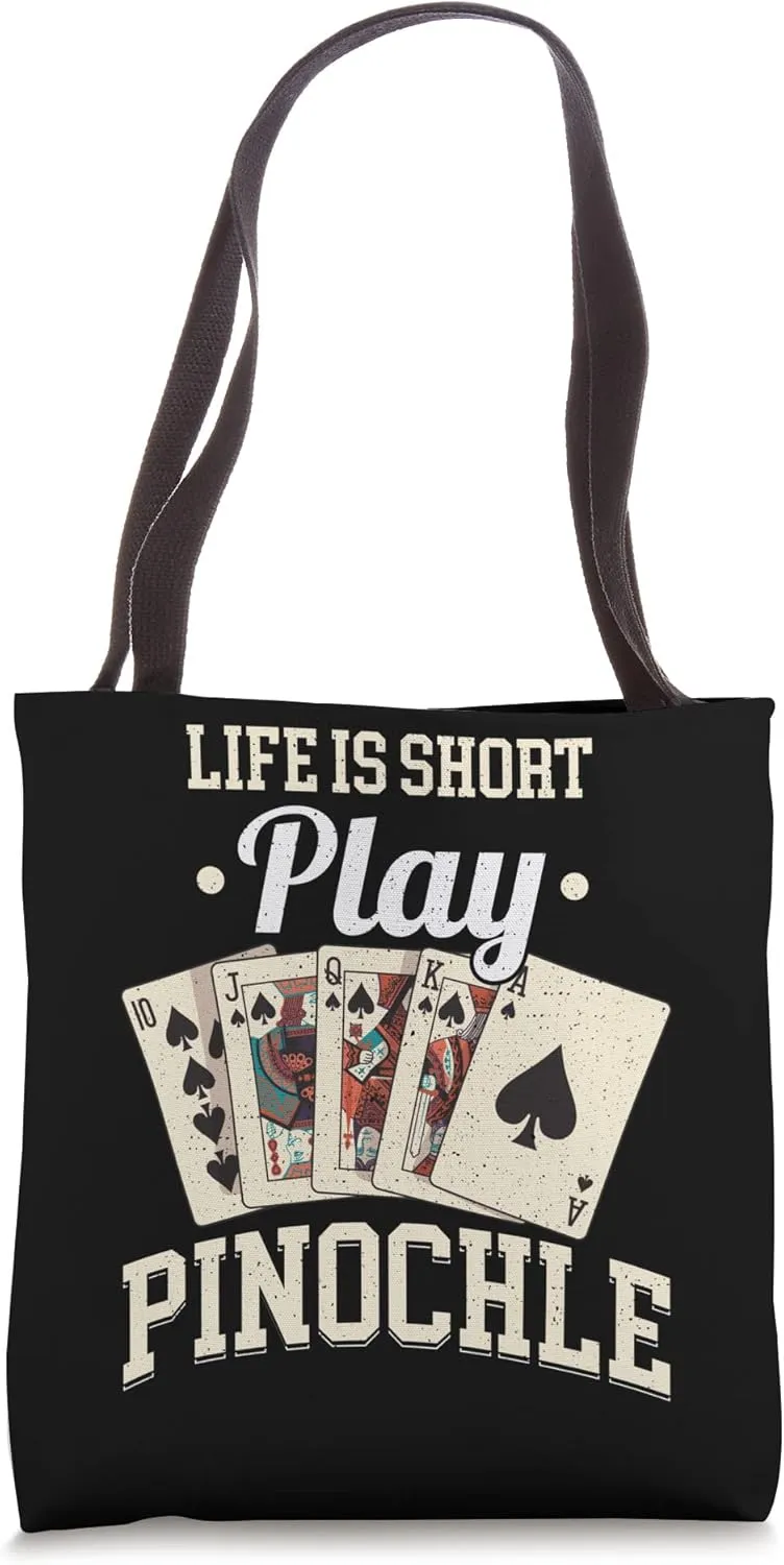Pinochle Game Rules Cards Double Deck Points Funny Tote Bag