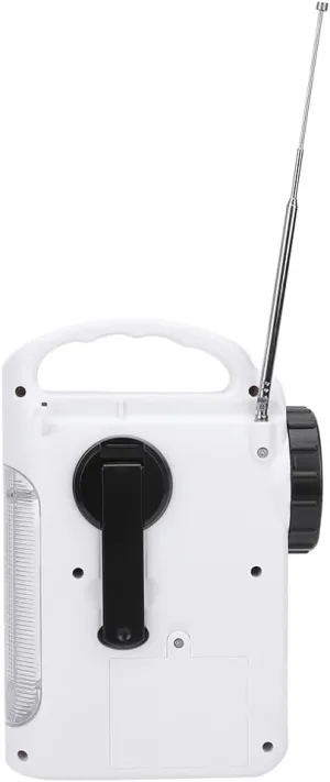 Plastic Solar Hand Crank Multi Functional AM FM Radio Power Bank LED Flashlight Emergency Alarm Red (Red)