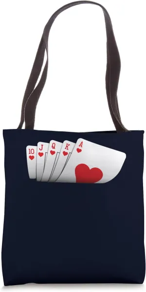 Poker Royal Flush Hearts Double Casino Card Game Lover Tote Bag