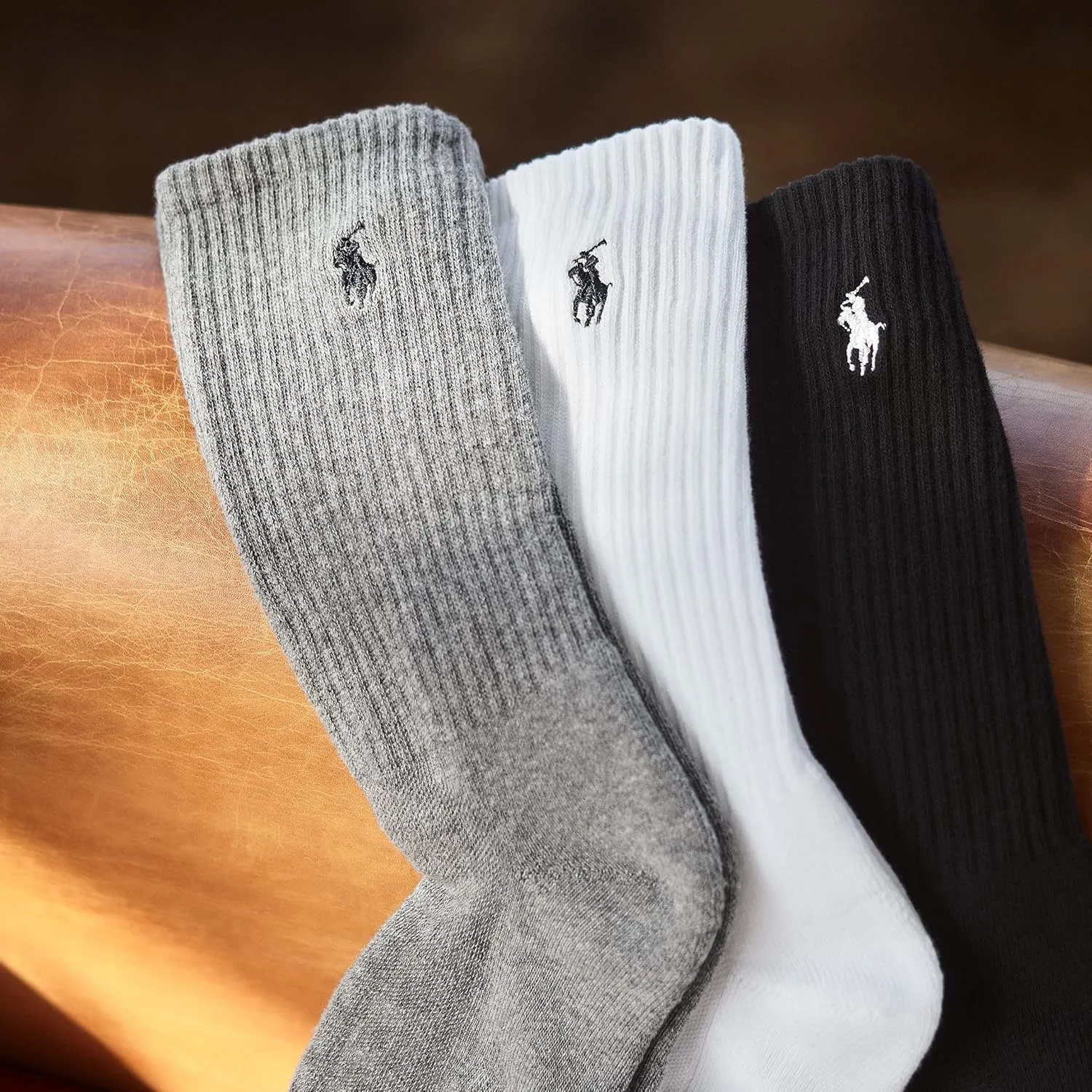 POLO RALPH LAUREN Classic Sport Big Pony Low Cut Socks - 3 Pair Pack - Soft and Lightweight Cotton Comfort