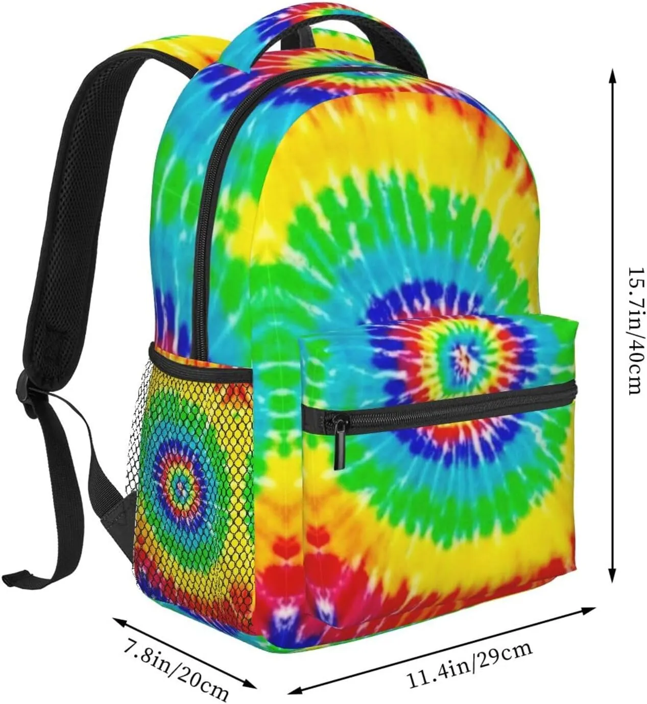 Polyester Daypack Bookbag for Gym Business Bicycle - Large Capacity Multipurpose Anti-Theft Carry On Bag, Tie Dye Art Travel Hiking Daypack