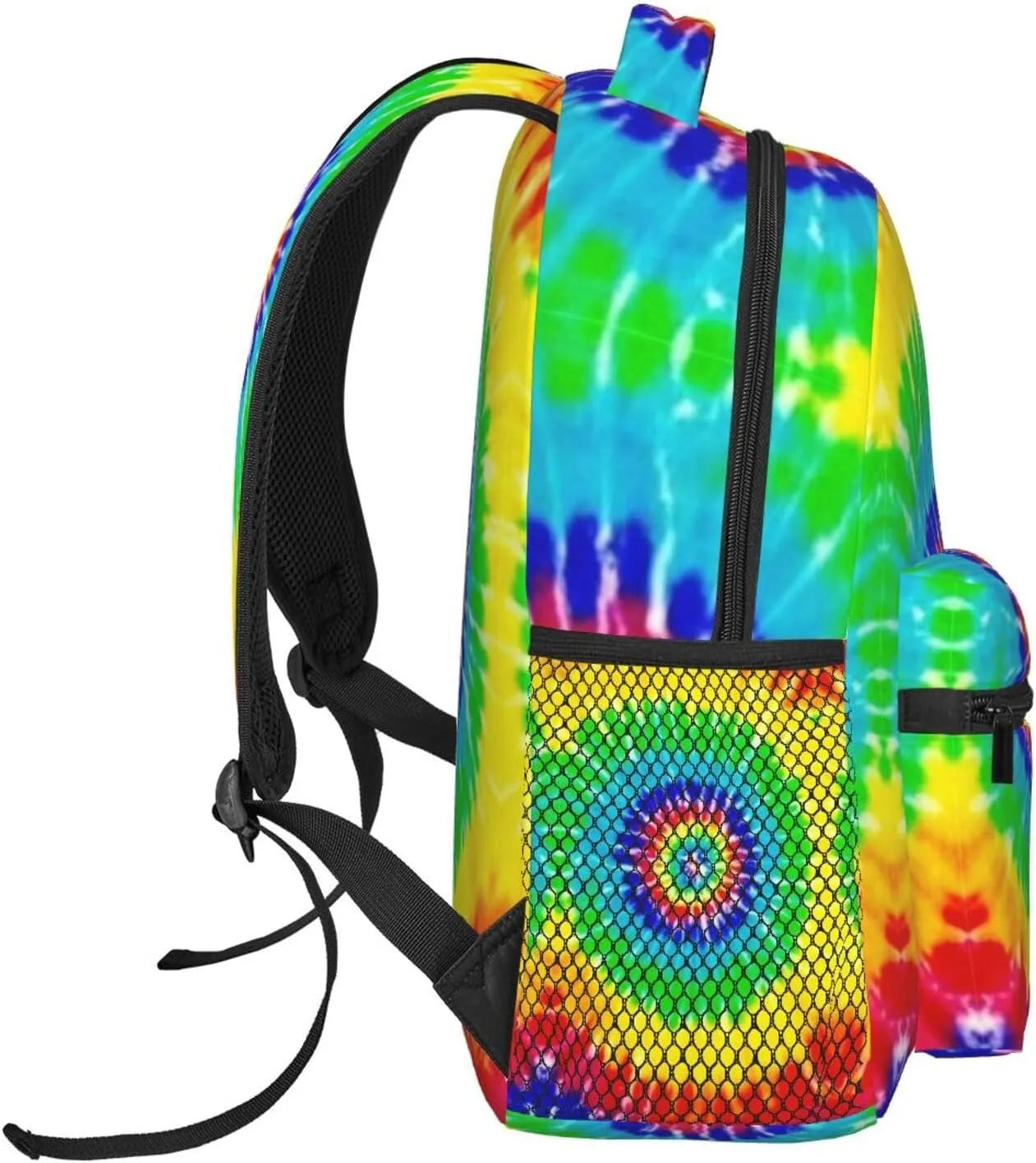 Polyester Daypack Bookbag for Gym Business Bicycle - Large Capacity Multipurpose Anti-Theft Carry On Bag, Tie Dye Art Travel Hiking Daypack