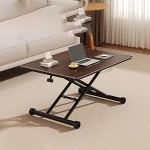 Portable Camping Side Table, Adjustable Height Folding Table, Lightweight Beach Tables, Steel Bracket Roll-up Tables for Outdoor, Picnic, BBQ, Cooking(Brown,90x60cm)