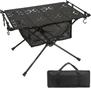 Portable Camping Table, Aluminum Lightweight Beach Table with Easy Carrying Bag for Indoor, Outdoor, Camping, Backyard, BBQ, Party, Patio, Beach, Picnic,Travel,Fishing,Army Green