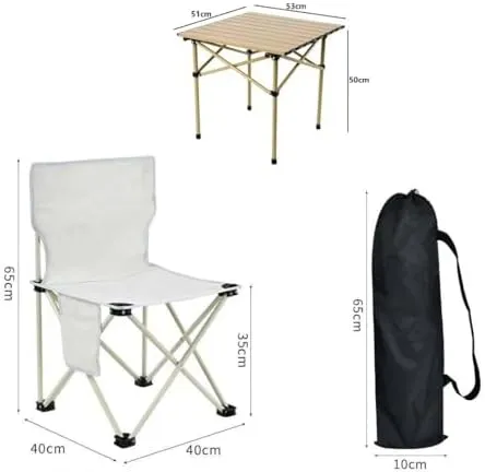 Portable Camping Table, Roll Top with 4 Chairs Iron Folding Lightweight Table Carry Bag for Picnic, Beach, Fishing, Hiking, Fishing,Blue