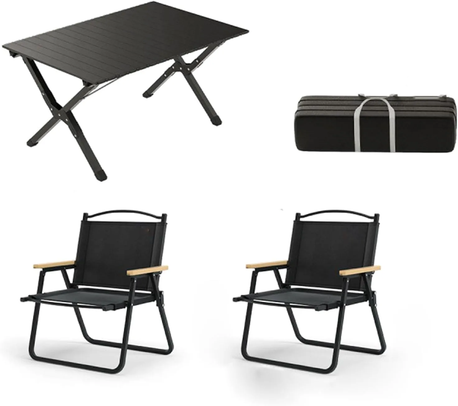 Portable Camping Table Set of 3 Lightweight Aluminum Roll up Picnic Tables Backpacking Table and Lawn Furniture Set Foldable for Indoor and Outdoor Use