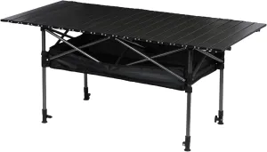 Portable Camping Table, Ultralight Aluminum Folding Beach Table with Large Storage Organizer and Carrying Bag, Roll up Table for Outdoor Camping Picnic Barbecue 120cm