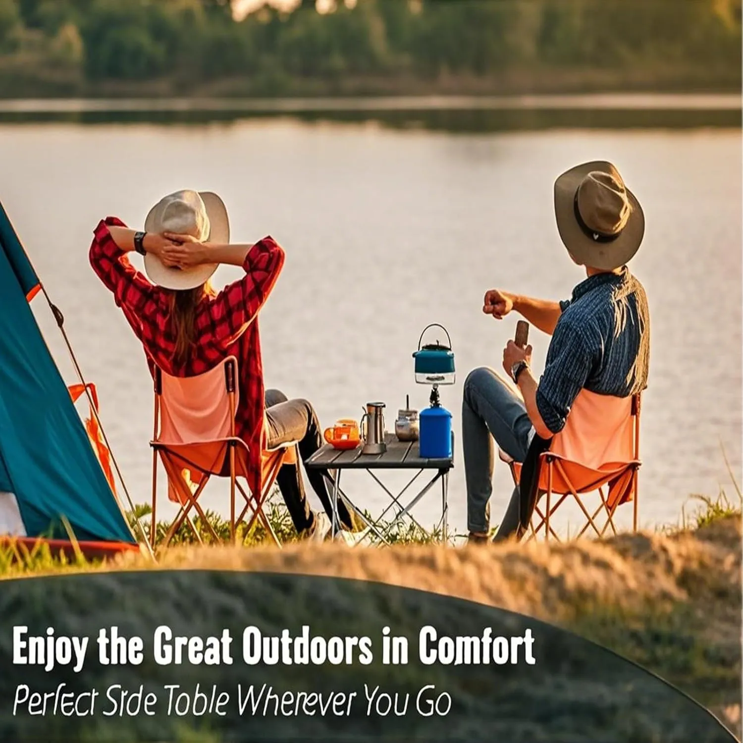 Portable Camping Table, Ultralight Aluminum Folding Table with Carry Bag, Perfect for Picnic, Beach, Travel, BBQ, and Outdoor Cooking Wood Color 50×53×50cm/19.7×20.9×19.7in