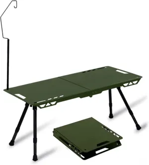 Portable Camping Tables, Folding Table with Hook, Portable Aluminum Table, Adjustable, Camp Table for Sand/Picnic/Fishing/Hiking