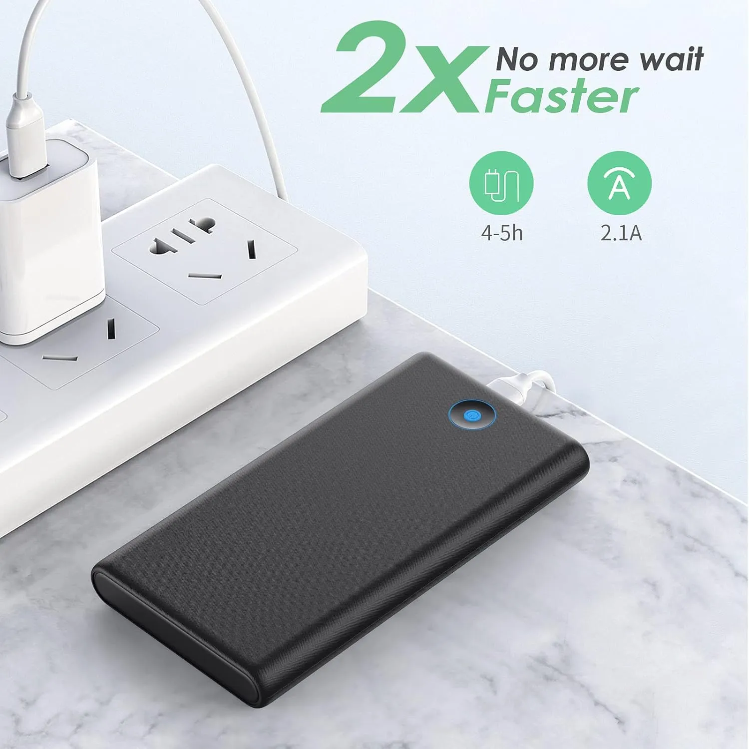 Portable Charger, 2-Pack 20000mAh Power Bank Ultra Slim Fast Charging External Battery Pack with Dual USB Outputs Compatible with iPhone 16/16 Pro/15 /14/13/12/X, Samsung S24/S23, Android Phone etc