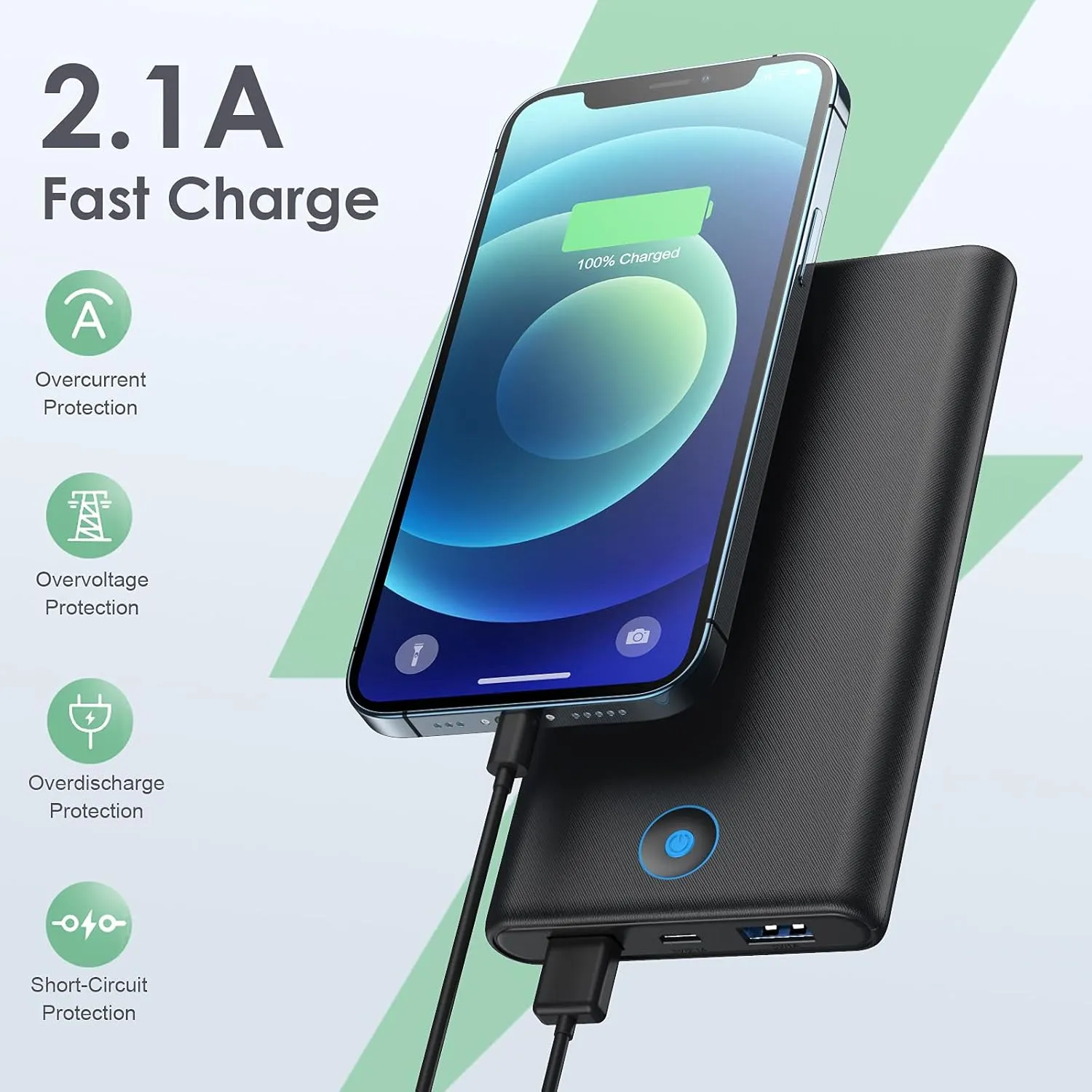Portable Charger, 2-Pack 20000mAh Power Bank Ultra Slim Fast Charging External Battery Pack with Dual USB Outputs Compatible with iPhone 16/16 Pro/15 /14/13/12/X, Samsung S24/S23, Android Phone etc