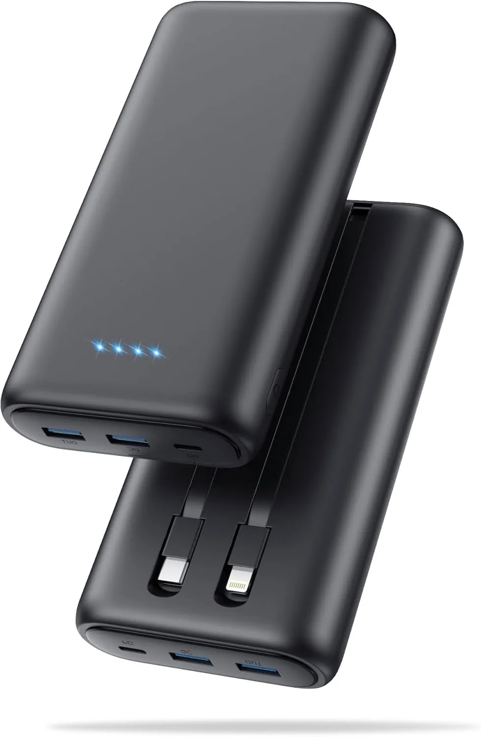 Portable Charger 40800mAh Power Bank with Built-in Cables,25W PD USB C Fast Charging Battery Pack,5 Outputs Dual Input Backup Charger Compatible with iPhone 16/15/14/13,Samsung S23 Android Phone etc