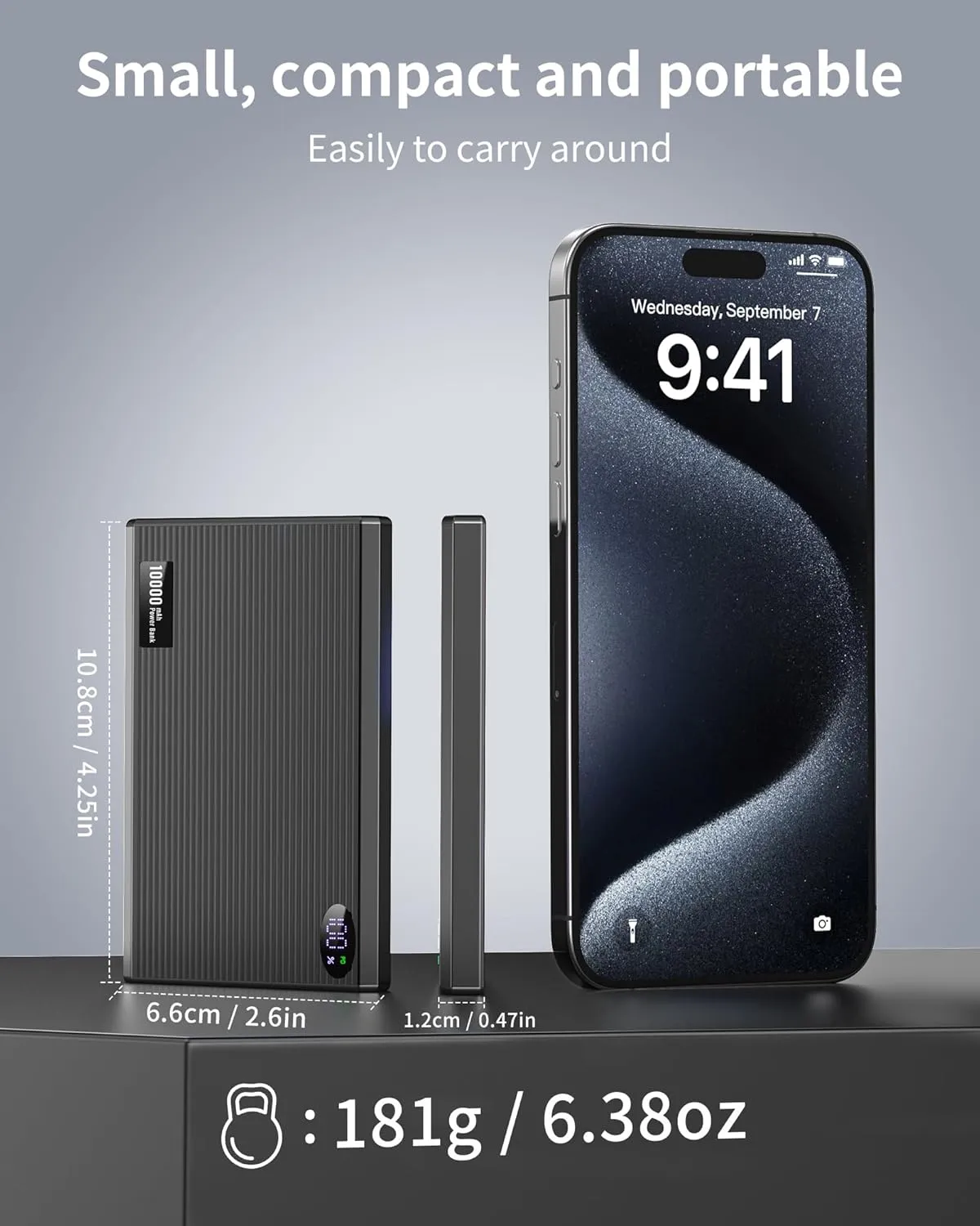 Portable Charger Power Bank, 10000mAh Wireless Charger iPhone with USB C to 20 W PD Fast Charging Cable, Mag-Safe Battery Pack Magnetic Charger for iPhone 16/15/14/13/12 Pro/Pro Max/Plus, iPad