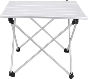 Portable Folding Table, Aluminum Alloy Table Outdoor Hiking Picnic BBQ Table with a Nylon Bag Lightweight Table for Camping Fishing Garden (Aluminum alloy color trumpet)