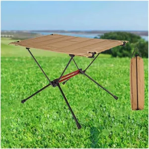 Portable Folding Table，Camping Table, Foldable Lightweight Camping Table, Compact Folding Table/Khaki/59X40X39.5Cm